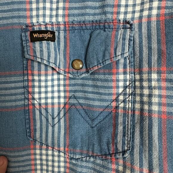 Wrangler Button Down Short Sleeve Denim Shirt - Vintage size: XXL - Picture 8 of 12